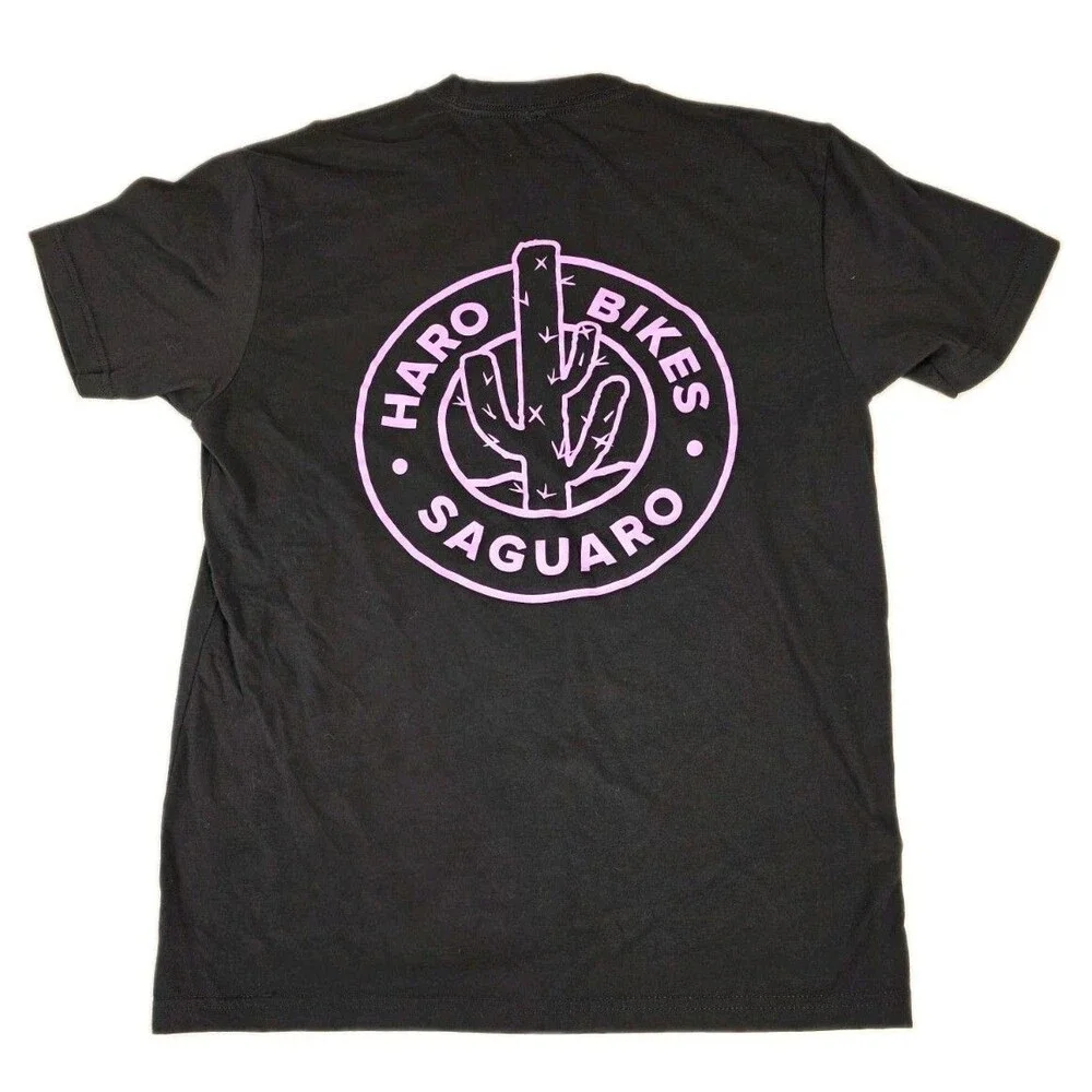 Haro Bikes Saguaro T Shirt BMX Freestyle Black Purple Mens Medium
